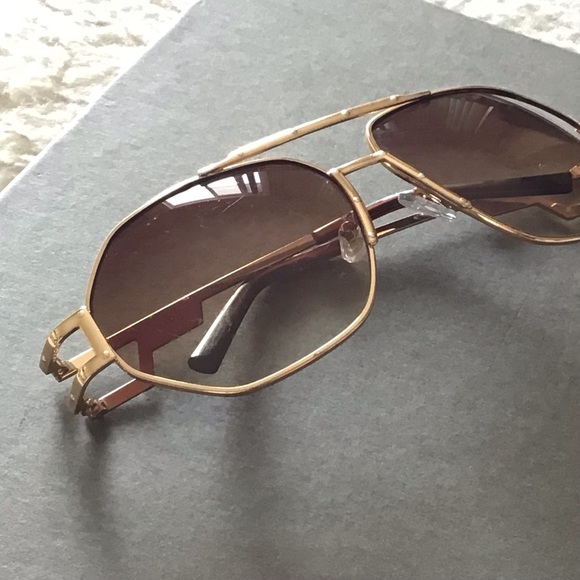 NYS Collection Mens Aviator Double Bridge Gold Metal Studded Frame Sunglasses - Picture 9 of 16